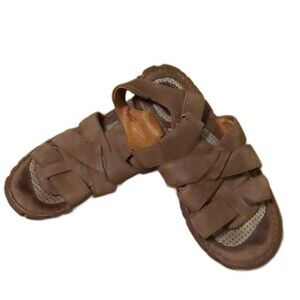 Born Woodward Fisherman Sandals Mens Size 10 M6690 Brown Suede Leather Outdoor